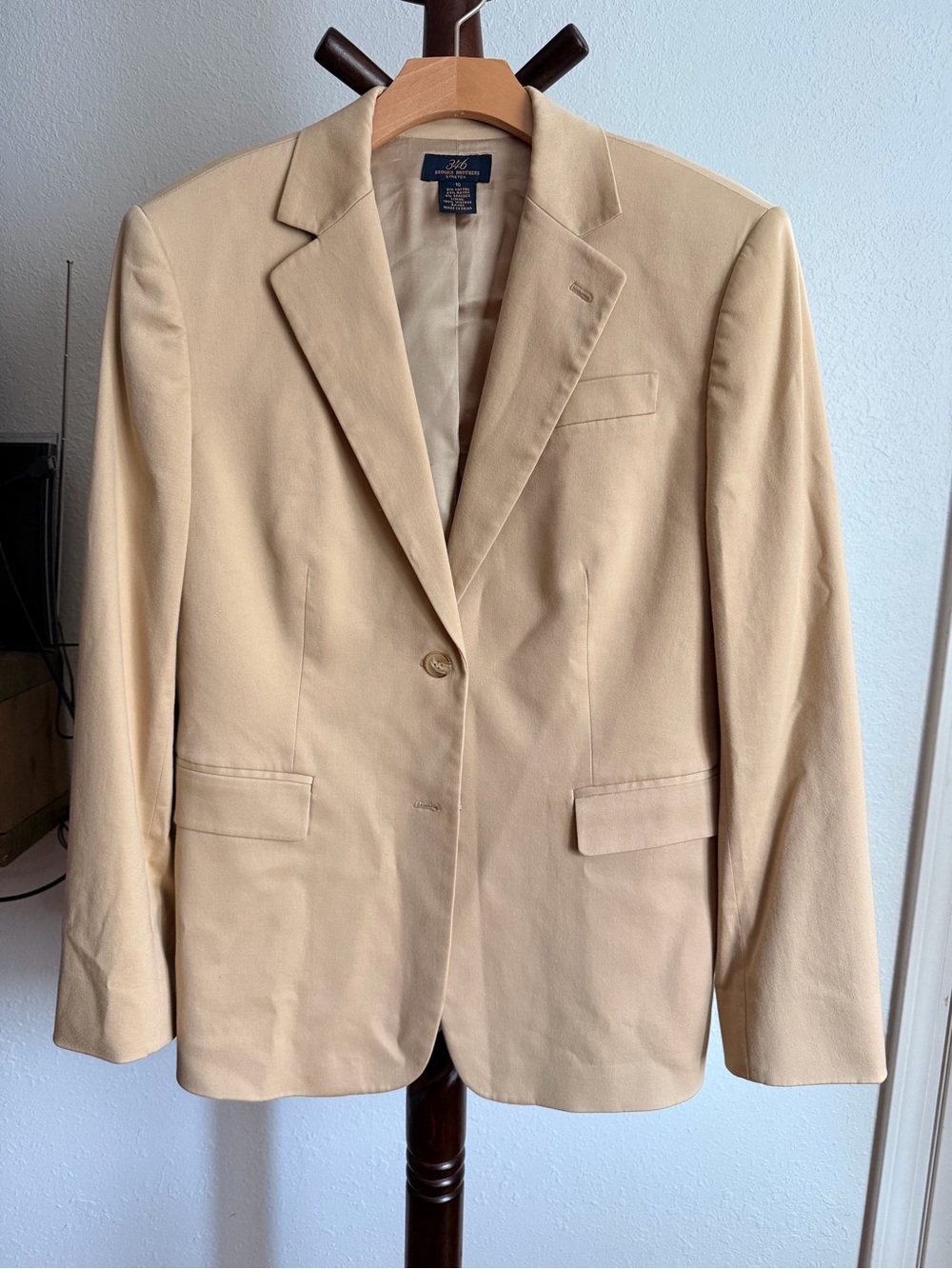 Brooks Brothers Beige Women’s Blazer - Classic Cotton-Blend Sport Coat